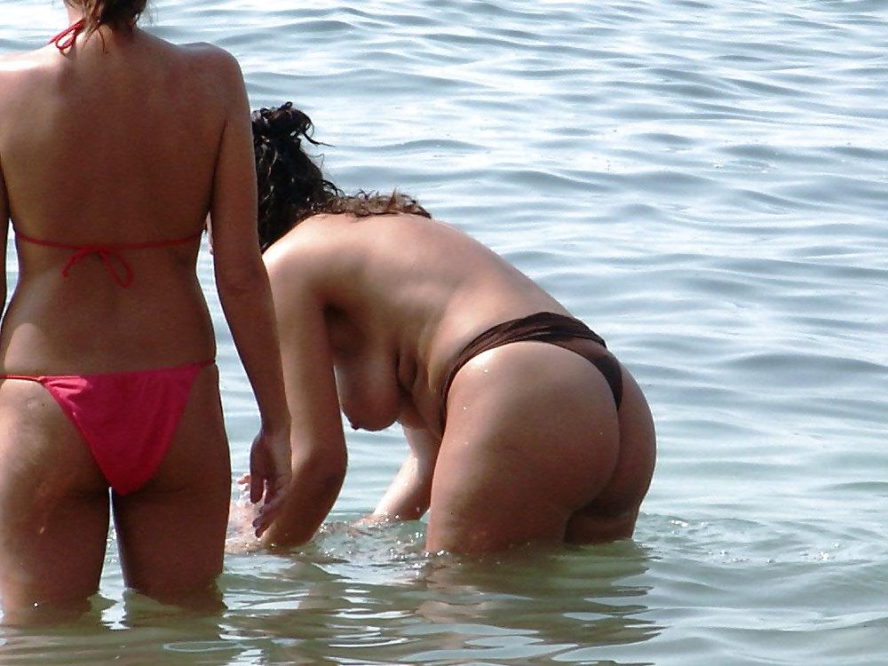 25P Mature on beach with big tits