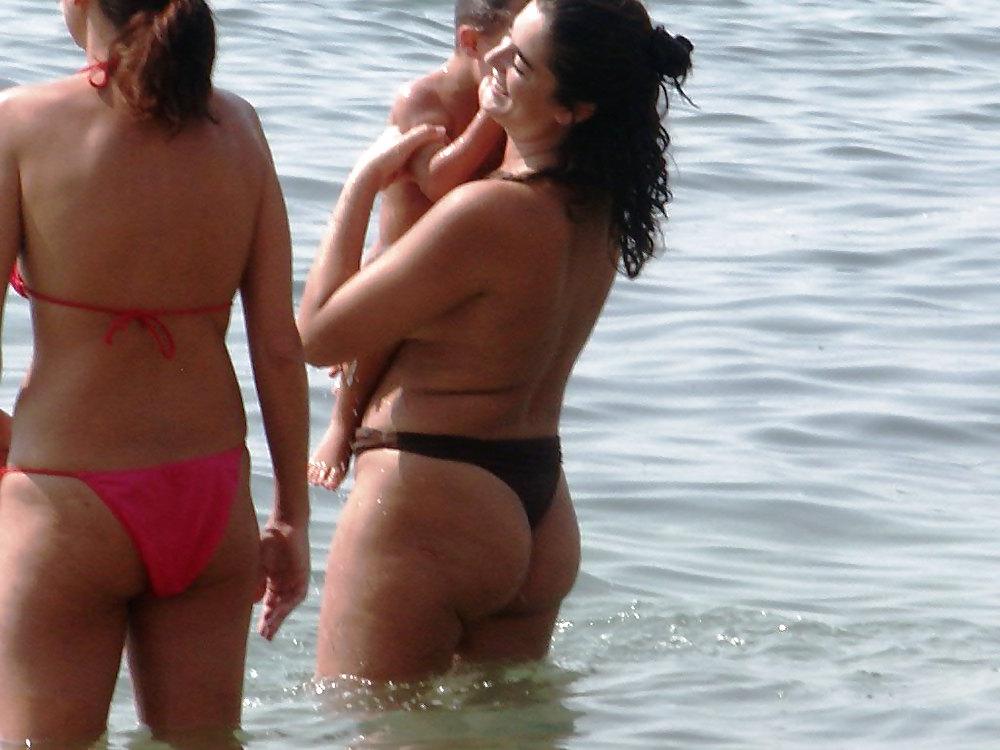 25P Mature on beach with big tits