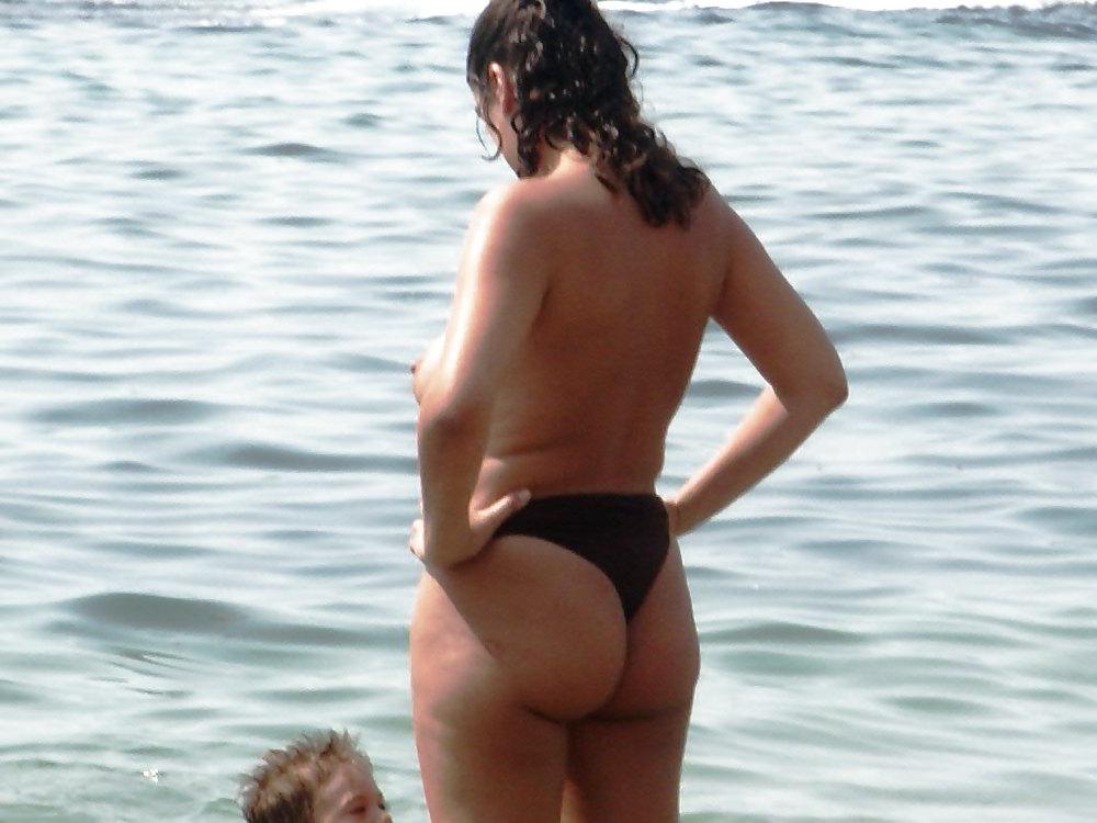 25P Mature on beach with big tits