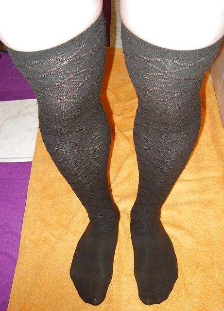 25P I love my nylons black and white