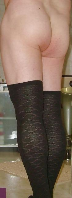25P I love my nylons black and white