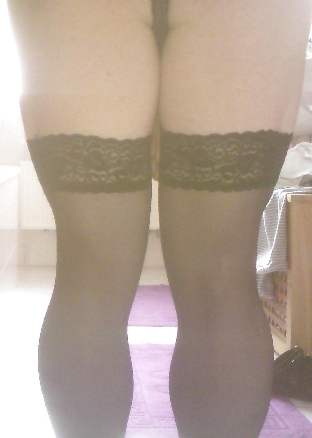 25P I love my nylons black and white