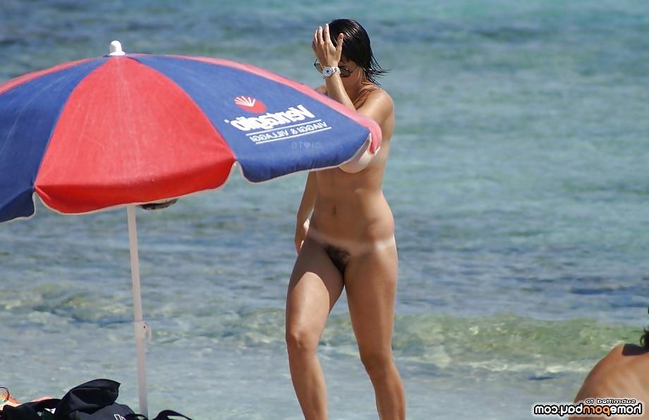 12P Naked busty beach babe