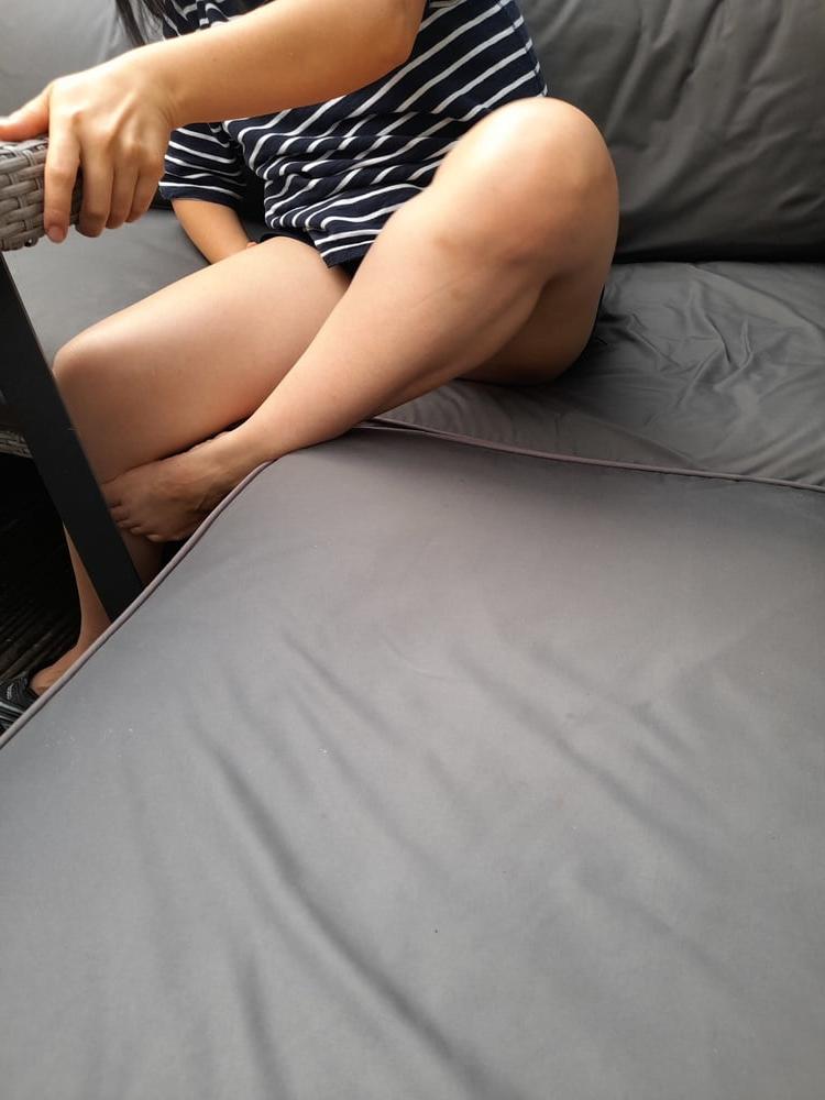 9P My asian wife's thick legs