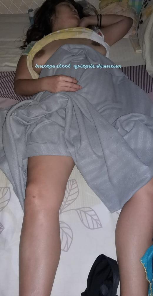 16P asian wife unaware sleeping pics