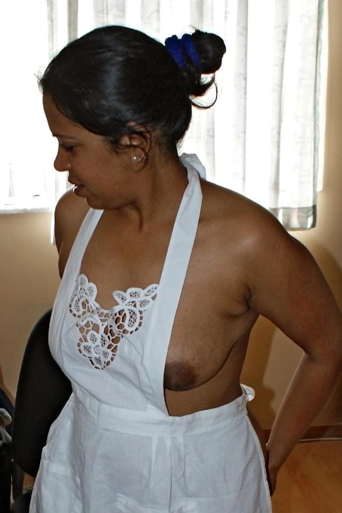 10P Mature Indian Rahee Wearing Cooking Apron