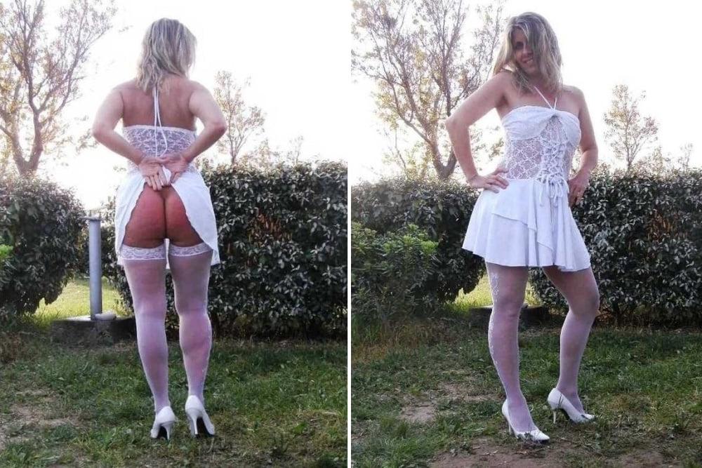 25P Slutty Milf Lisa Flashing Outdoor