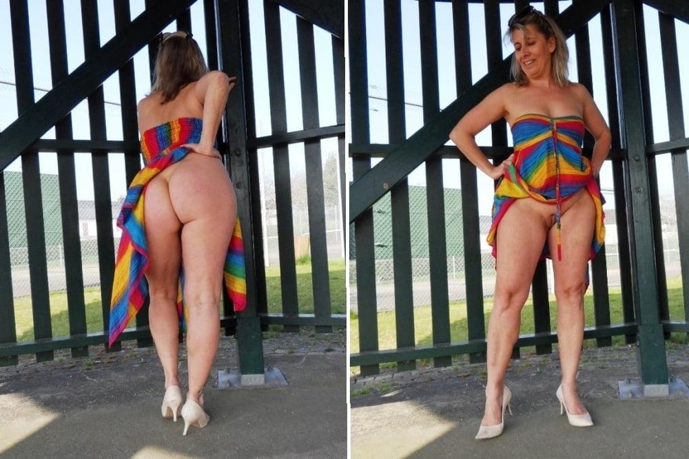 25P Slutty Milf Lisa Flashing Outdoor