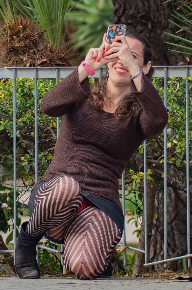 24P Street Pantyhose - Dumb Girls Flashing the Gash Part 1