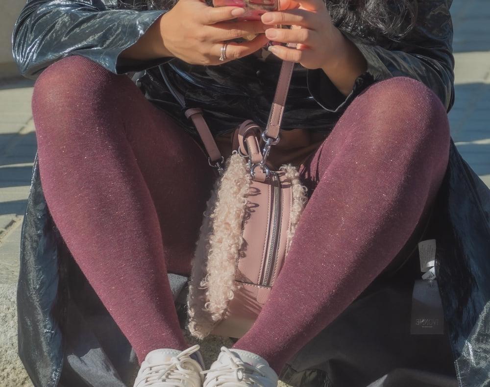 24P Street Pantyhose - Dumb Girls Flashing the Gash Part 1