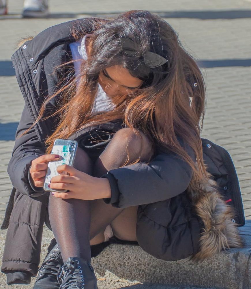 24P Street Pantyhose - Dumb Girls Flashing the Gash Part 1