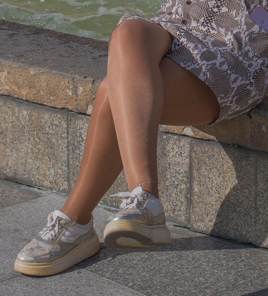 24P Street Pantyhose - Dumb Girls Flashing the Gash Part 1