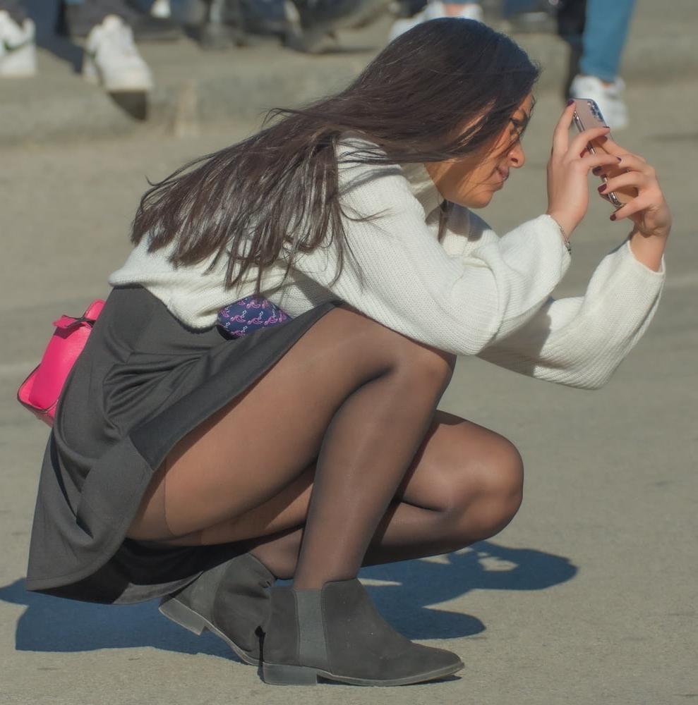 24P Street Pantyhose - Dumb Girls Flashing the Gash Part 2
