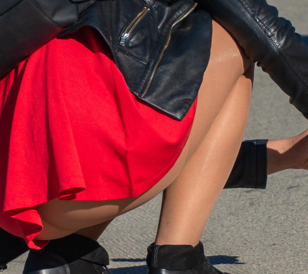 24P Street Pantyhose - Dumb Girls Flashing the Gash Part 2