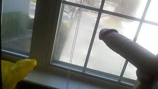 12P Flashing my cock at the window
