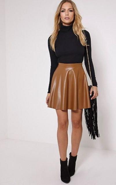 25P Brown Leather Skirt 3 - by Redbull18