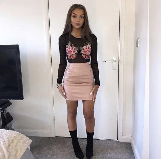 25P Brown Leather Skirt 3 - by Redbull18