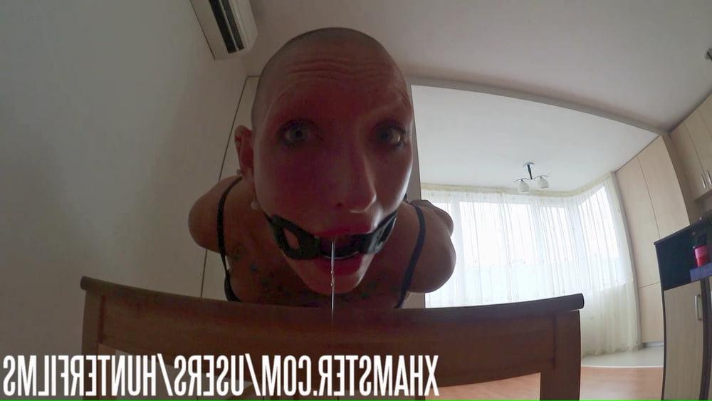 25P Vilja used like a cheap deepthroat and fuck slut on a table