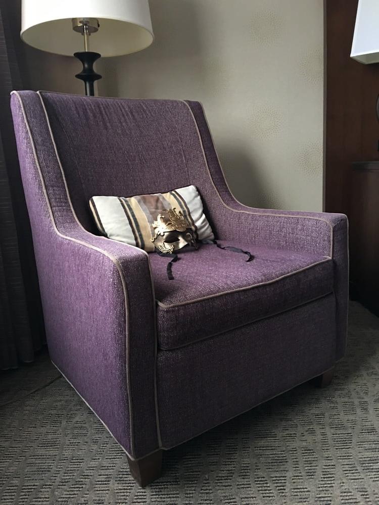 10P A Purple Chair and a Olive Green Leather Chair