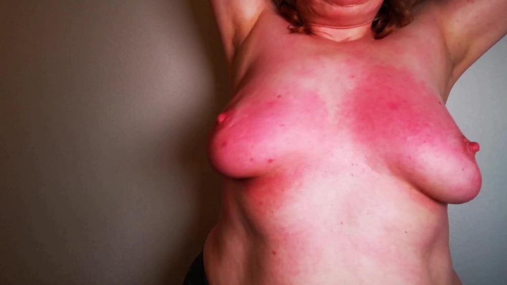 24P Hard slapping tits real red