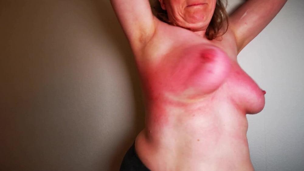 24P Hard slapping tits real red