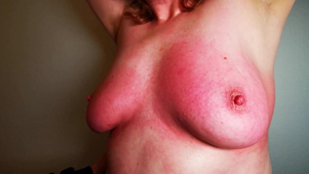 24P Hard slapping tits real red