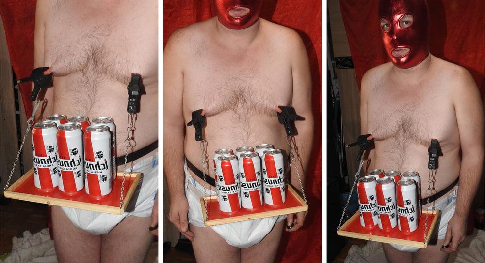 5P Boy in Diaper serves beer to Mommy and daddy
