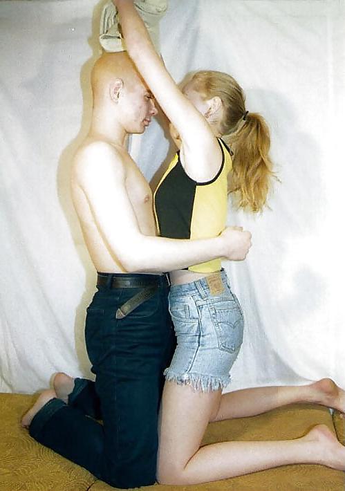 15P Blonde giving her guy a blowjob