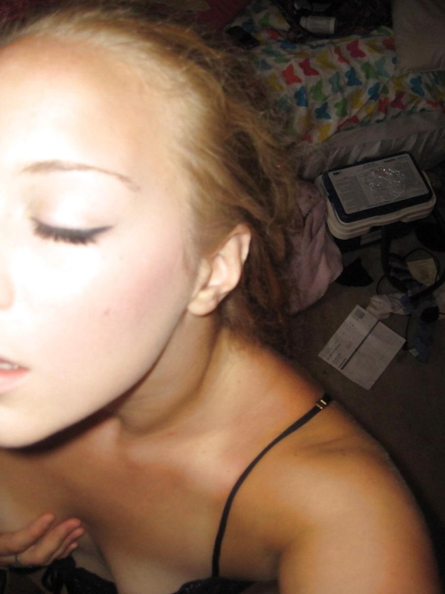 25P Blonde teen flashing her small tits