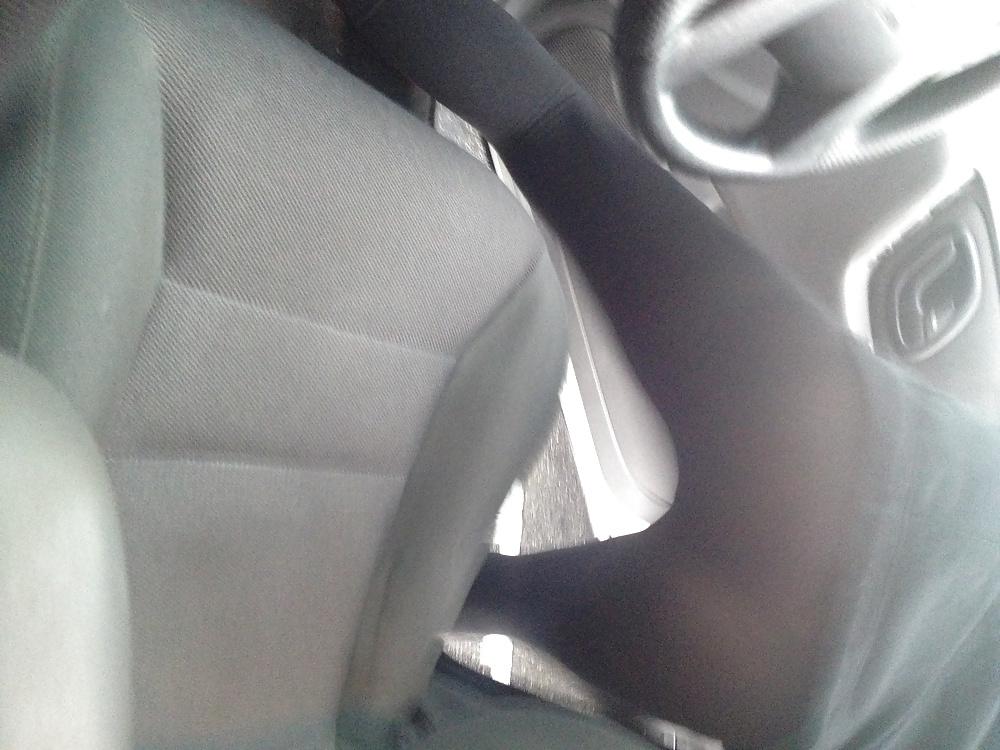 4P Skinny brunette girl wearing see-through leggings
