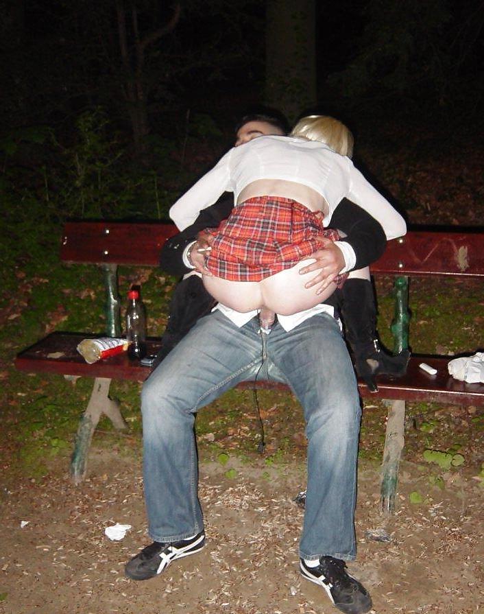 25P Sluts upskirt and nude on benches 2