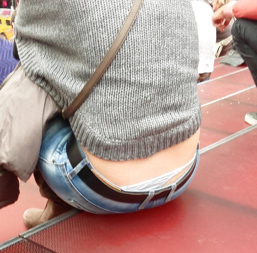 25P See thru and visible thong in leggings
