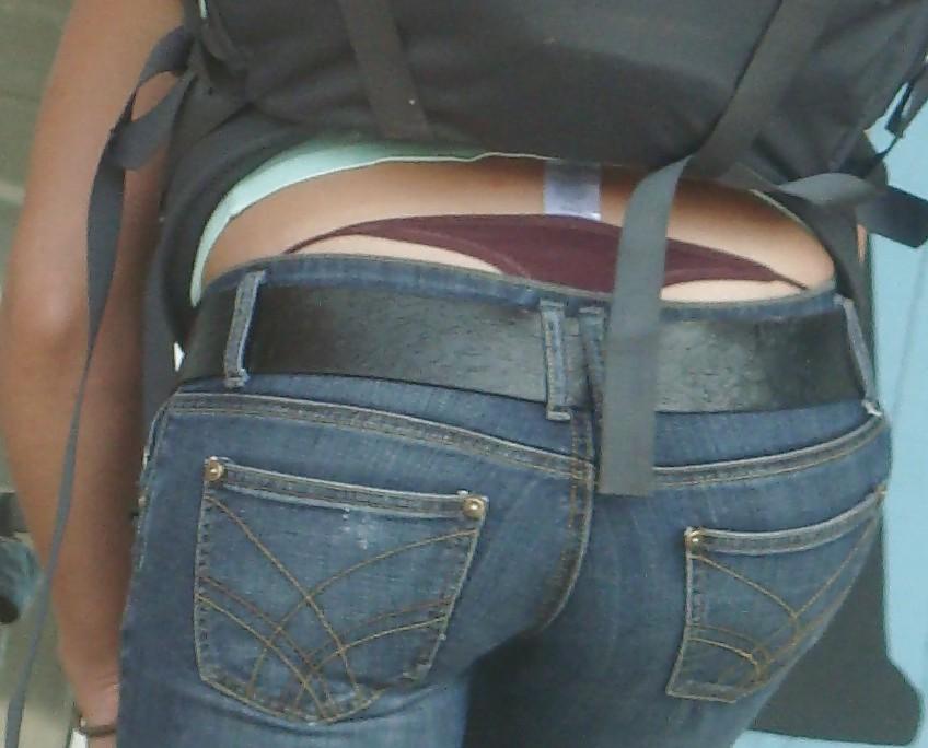 25P See thru and visible thong in leggings