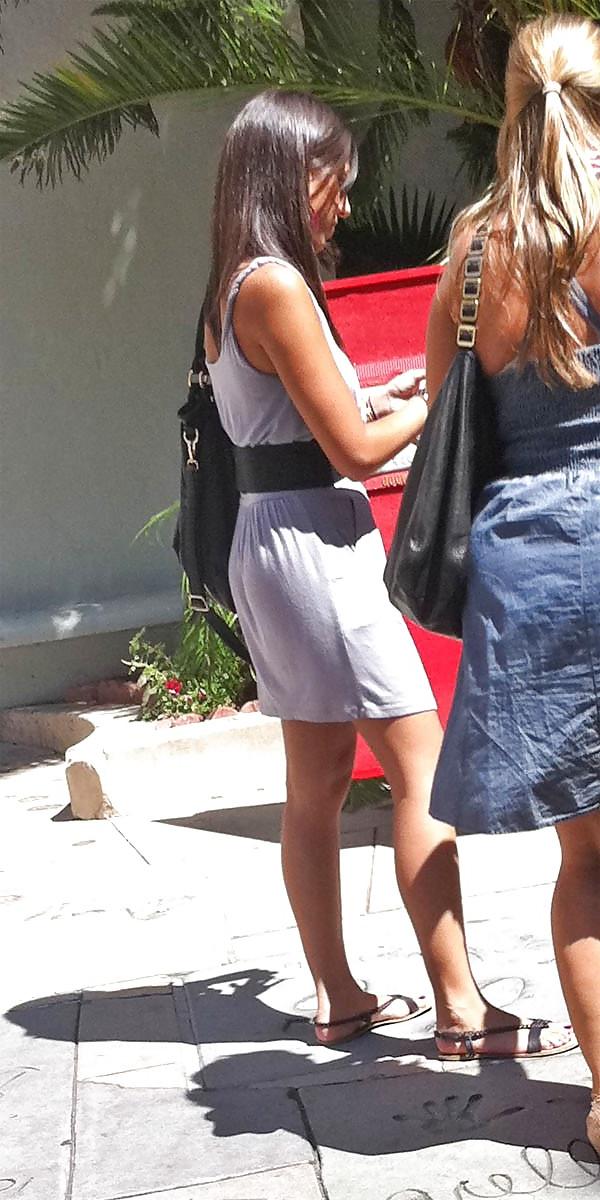 25P See thru and visible thong in leggings
