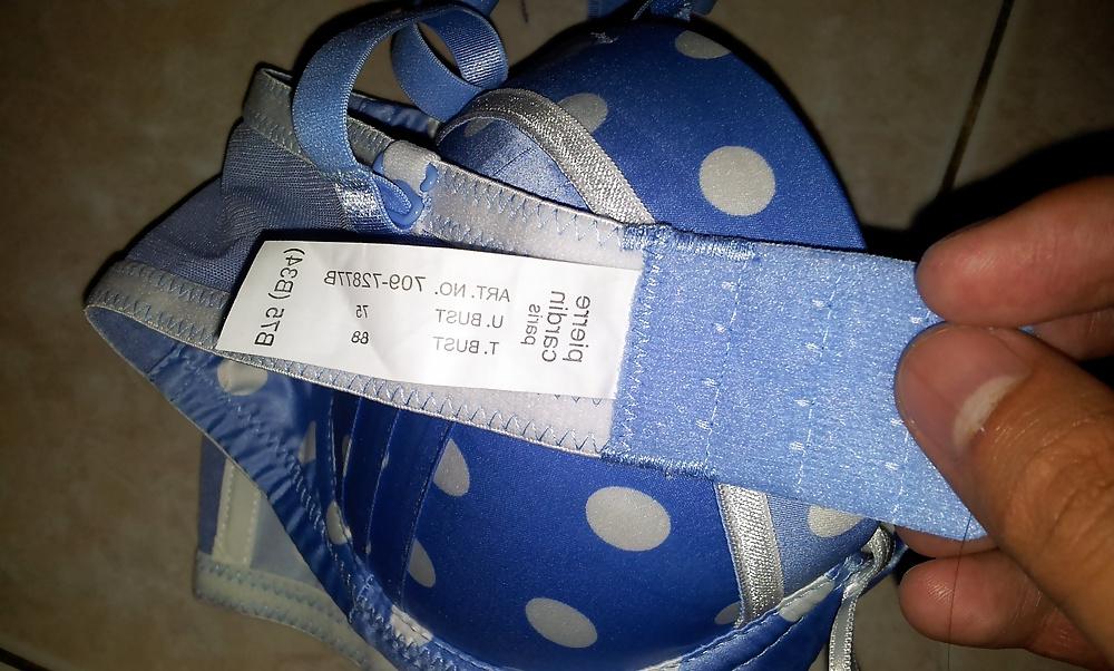 11P Cum on sister blue padded bra