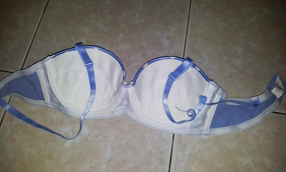11P Cum on sister blue padded bra