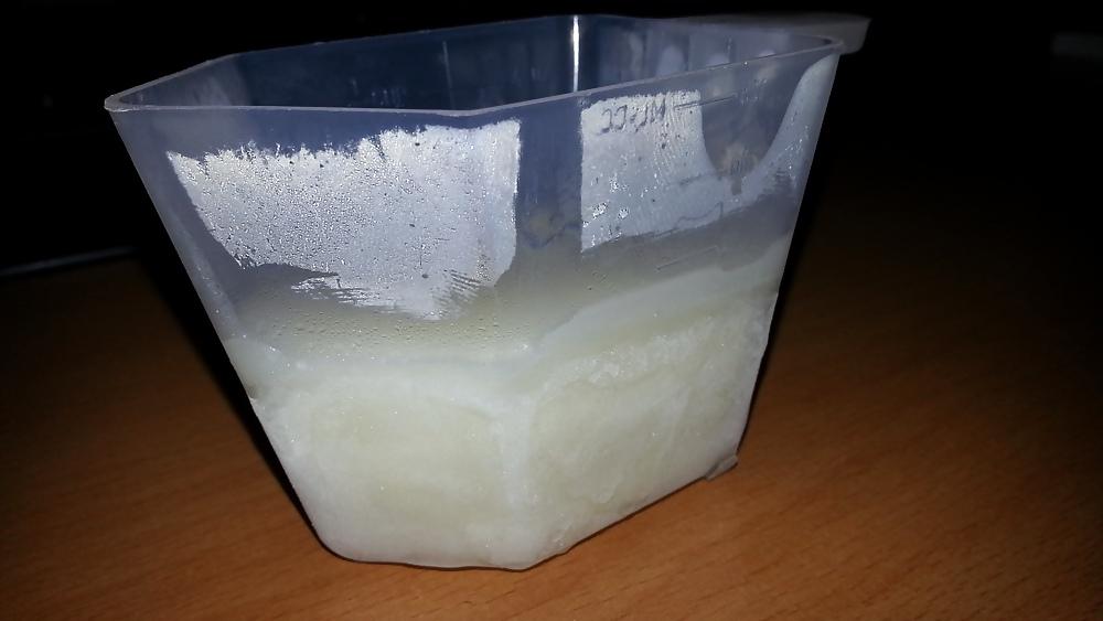 9P My 8 new freshly cumshot in my frozen cup of sperm!