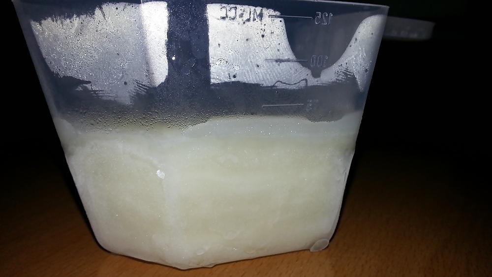 9P My 8 new freshly cumshot in my frozen cup of sperm!