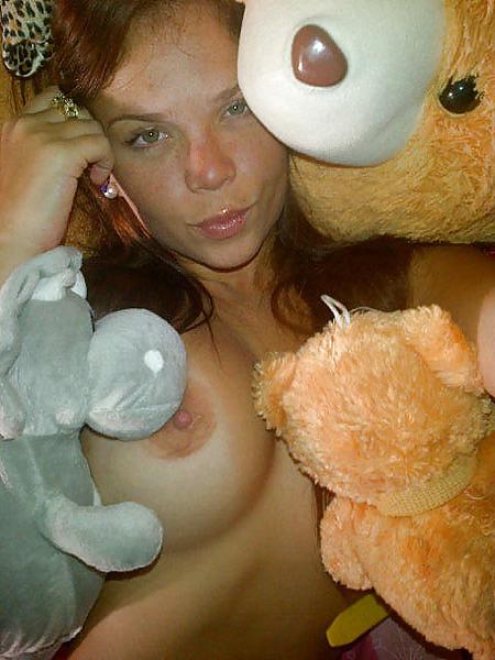 7P Jennifer Aboul Topless with Her Teddy Bear