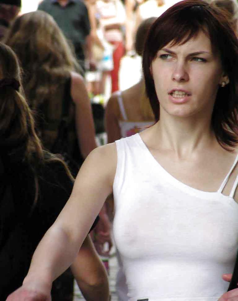 18P The Beauty of See Through Braless Nipples