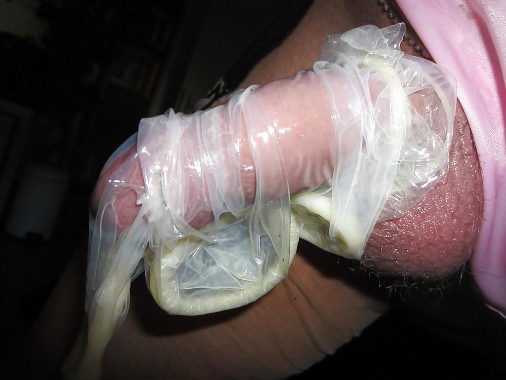 25P Wet Satin, Nylon Stocking and Condom Fun