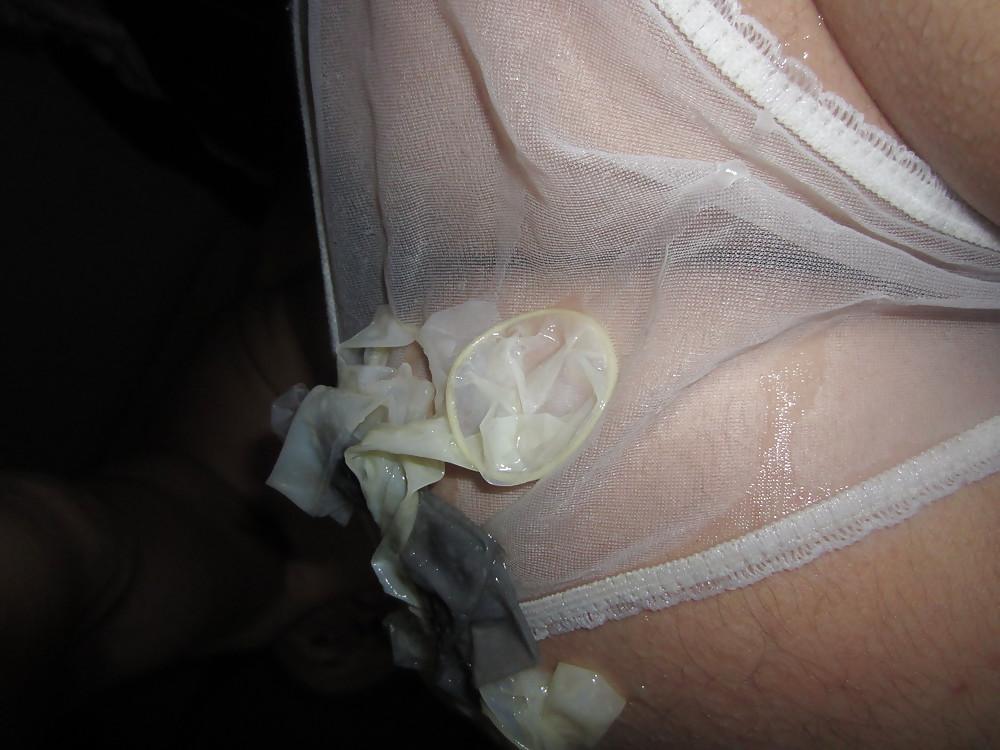 25P Wet Satin, Nylon Stocking and Condom Fun