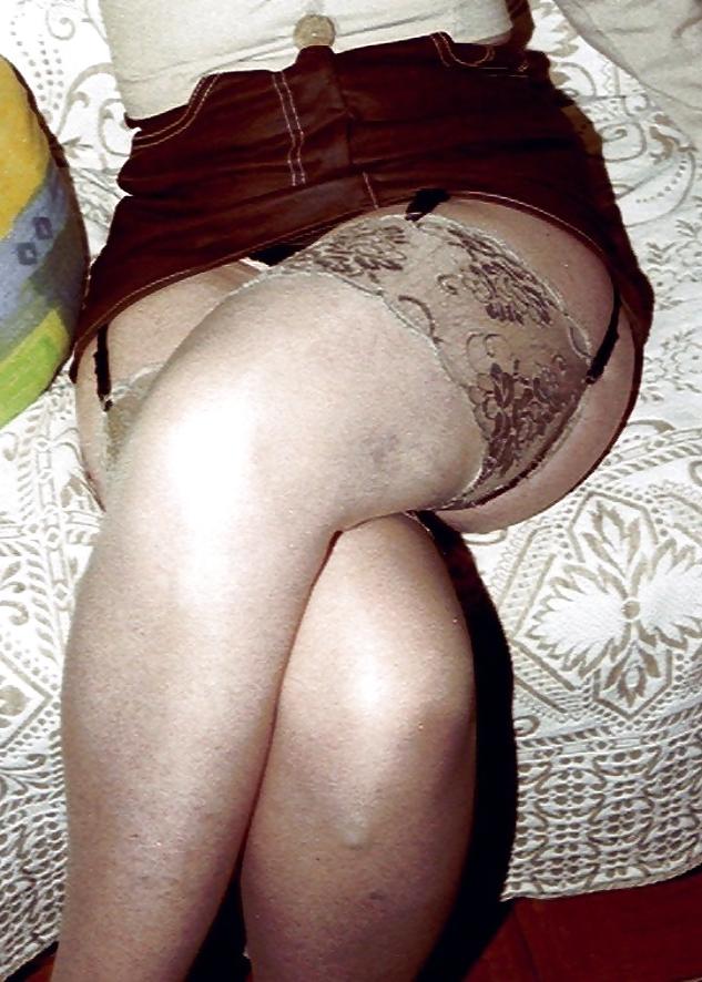 10P SAG - Sexy Business Lady Brown Leather Skirt After Work 02