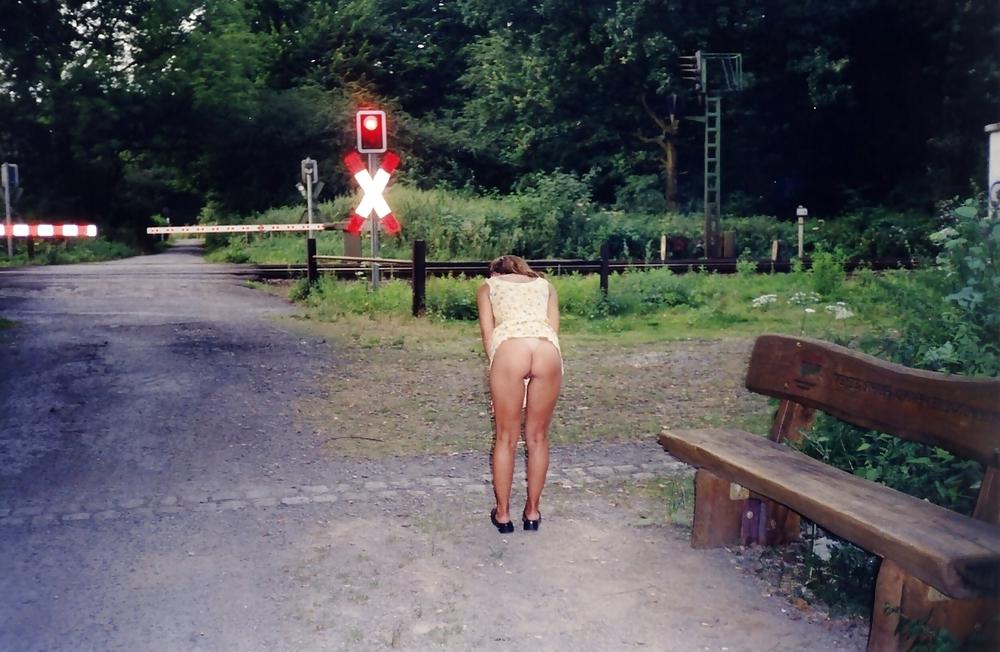 25P Sluts upskirt and nude on benches 3