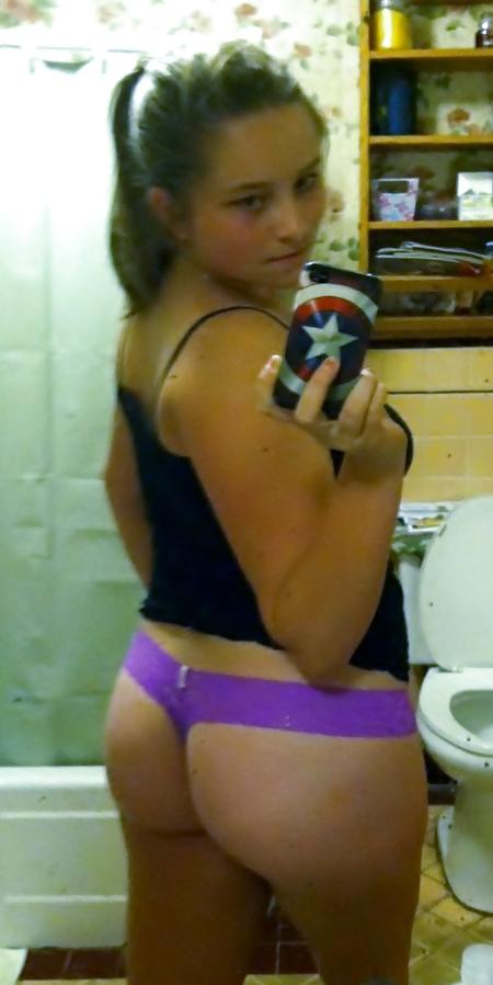 24P Teen thong panty ass