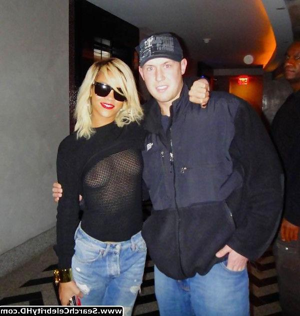 13P Rihanna - Braless See-Through Candids in New York