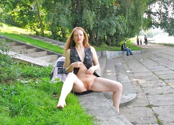 25P Sluts upskirt and nude on benches 7