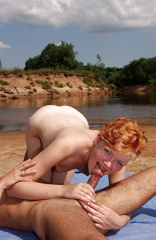 17P Stunning redhead getting fucked by a lake