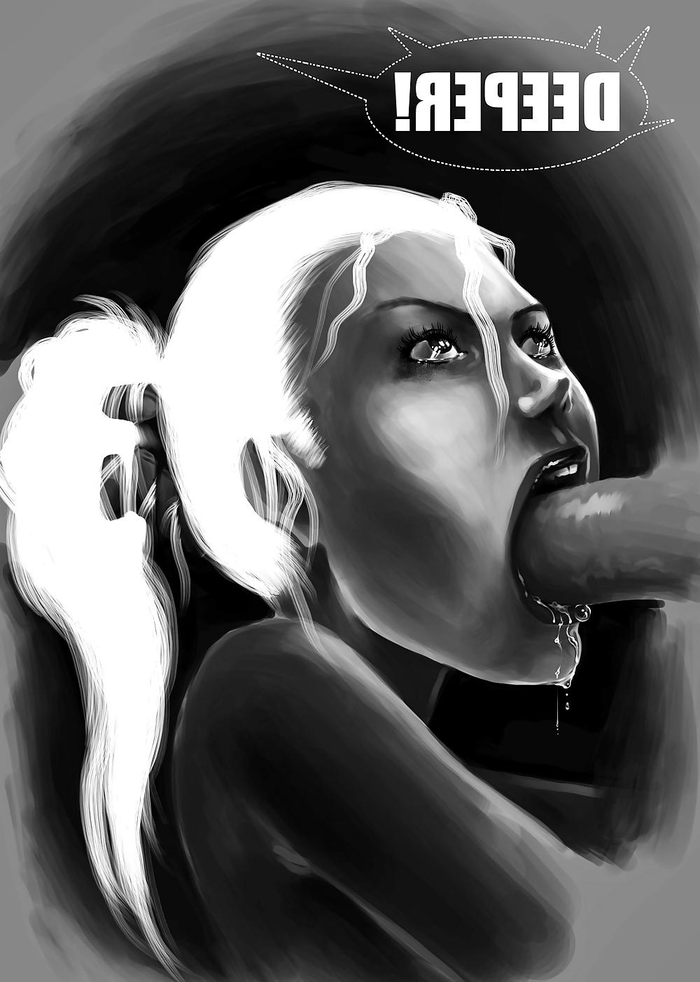 25P Drawn Hits - Toon Tits: Deepthroat Strangle