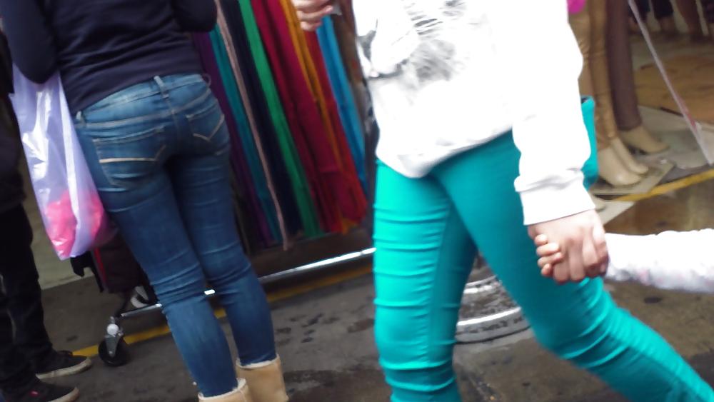 25P Nice sexy teen ass & butt in tight blue jeans 